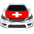 Världscupen 100 * 150cm Switzerlan Flag Car Hood flagga Högelastiskt tyg